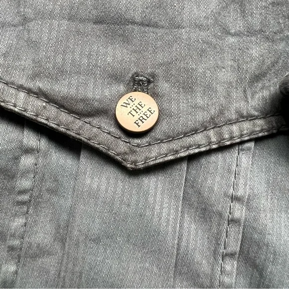 We The Free People Marlie Washed Pullover Jacket Coat Hoodie OVERSIZED Utility - Picture 7 of 7